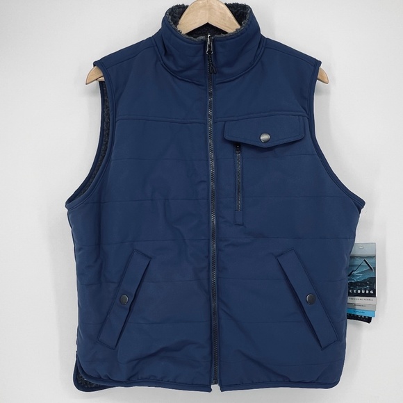 Iceberg Jackets & Blazers - Iceberg Canvas Sherpa Reversible Full Zip Vest NWT L Utility Chores Outdoor Work